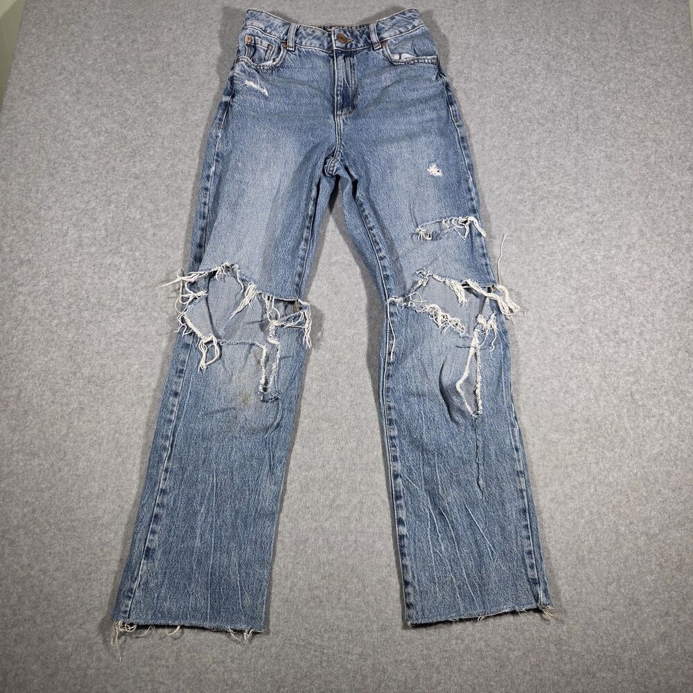 Garage Denim 90s Straight Thrashed Jeans 01 25 Heavily Distressed Shredded Blue